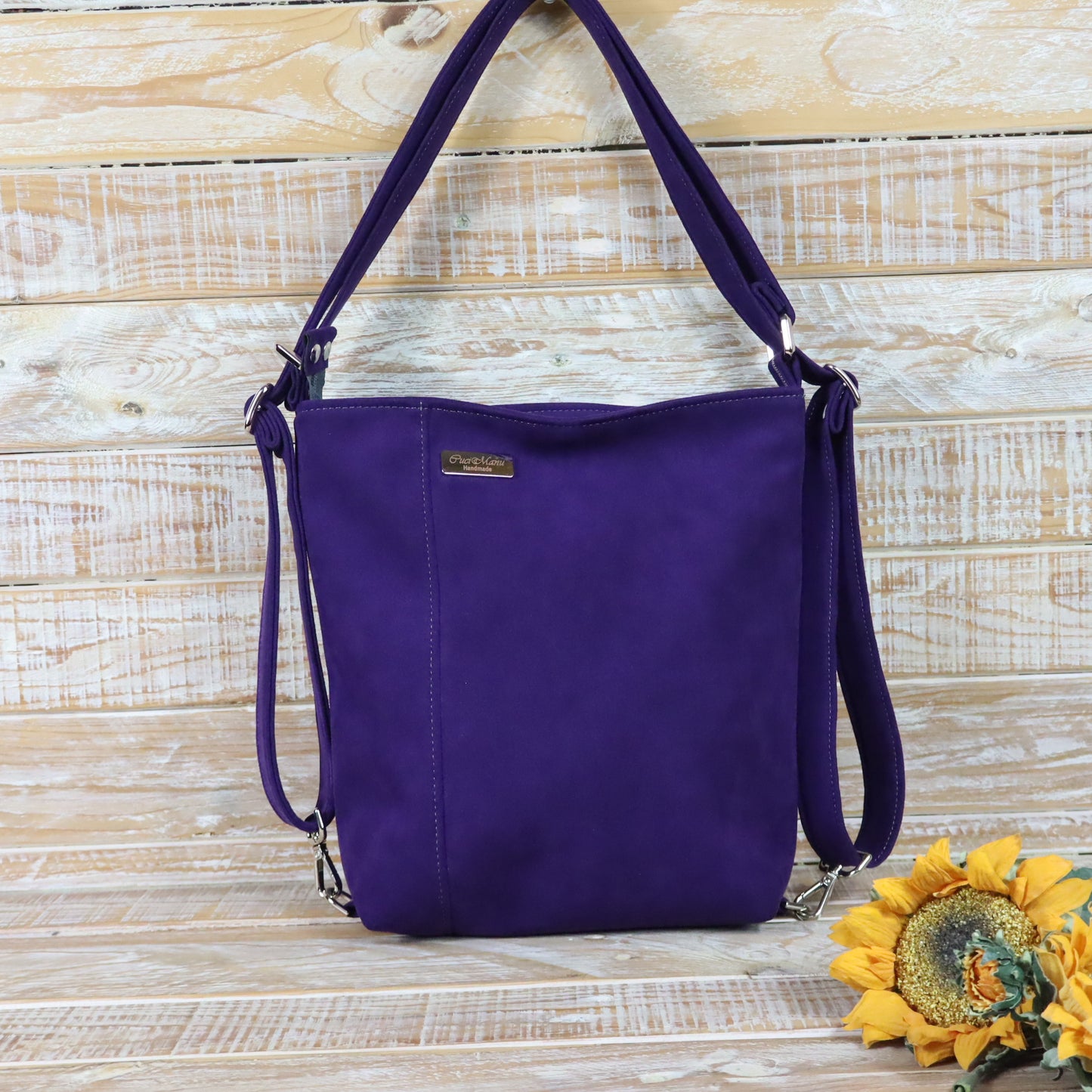 Grün Lila Rucksack Tasche