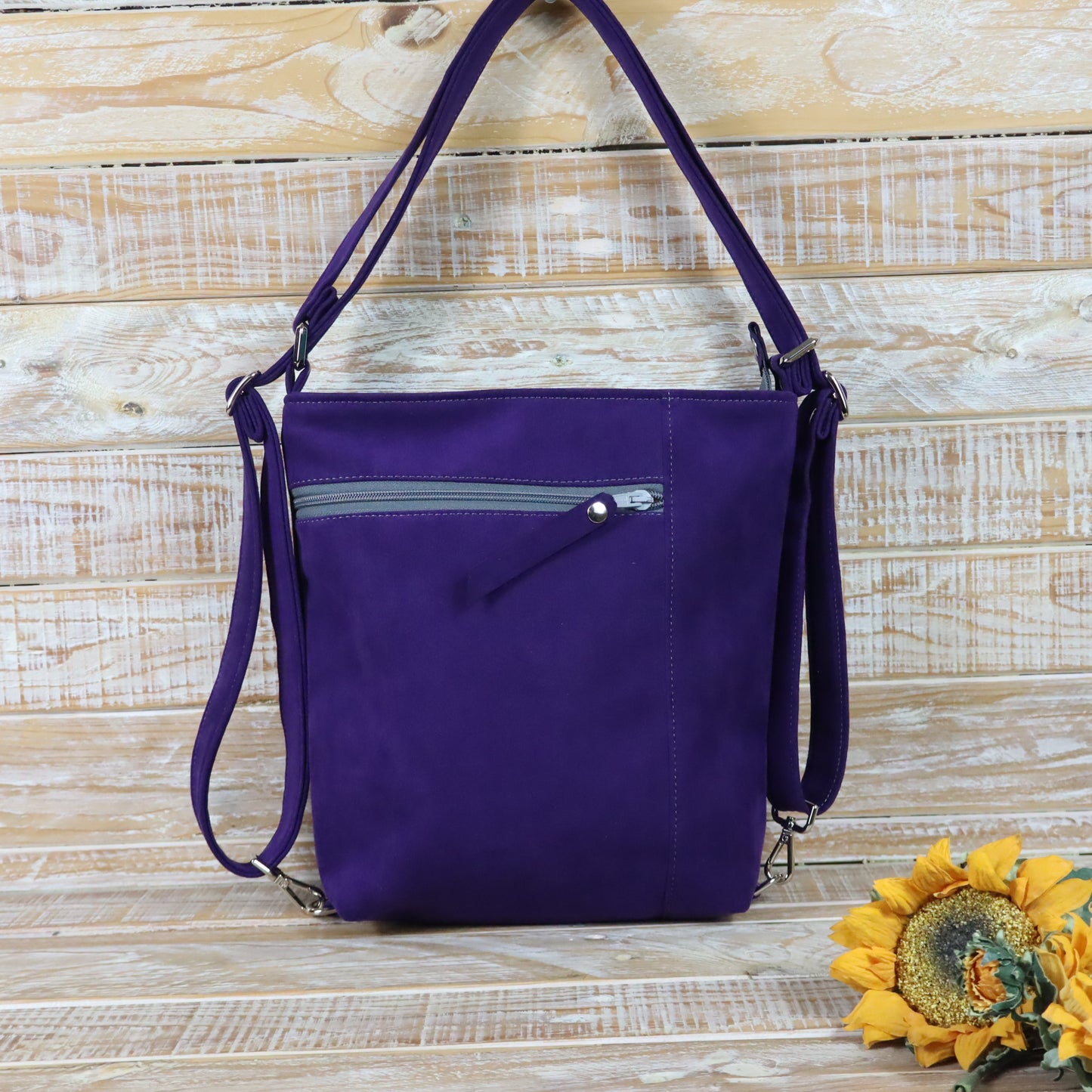 Grün Lila Rucksack Tasche