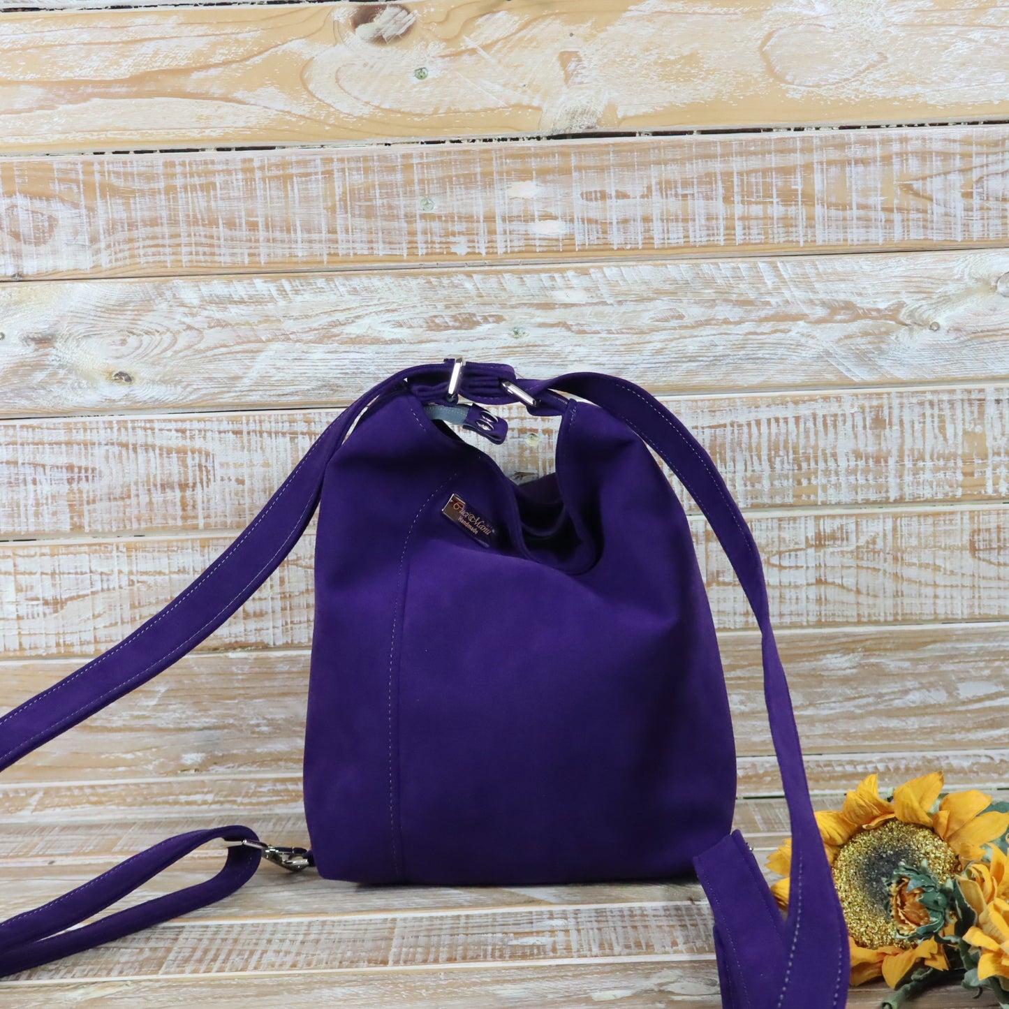 Grün Lila Rucksack Tasche