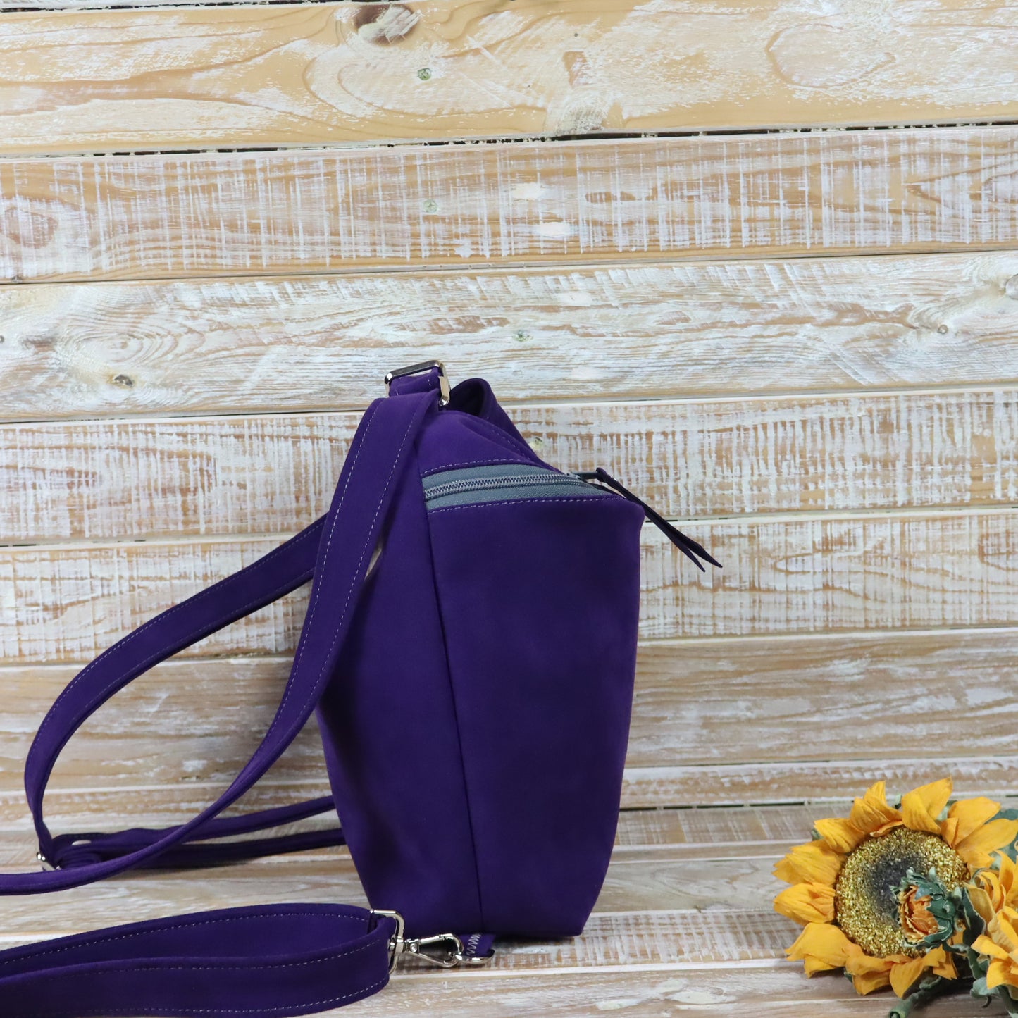 Grün Lila Rucksack Tasche