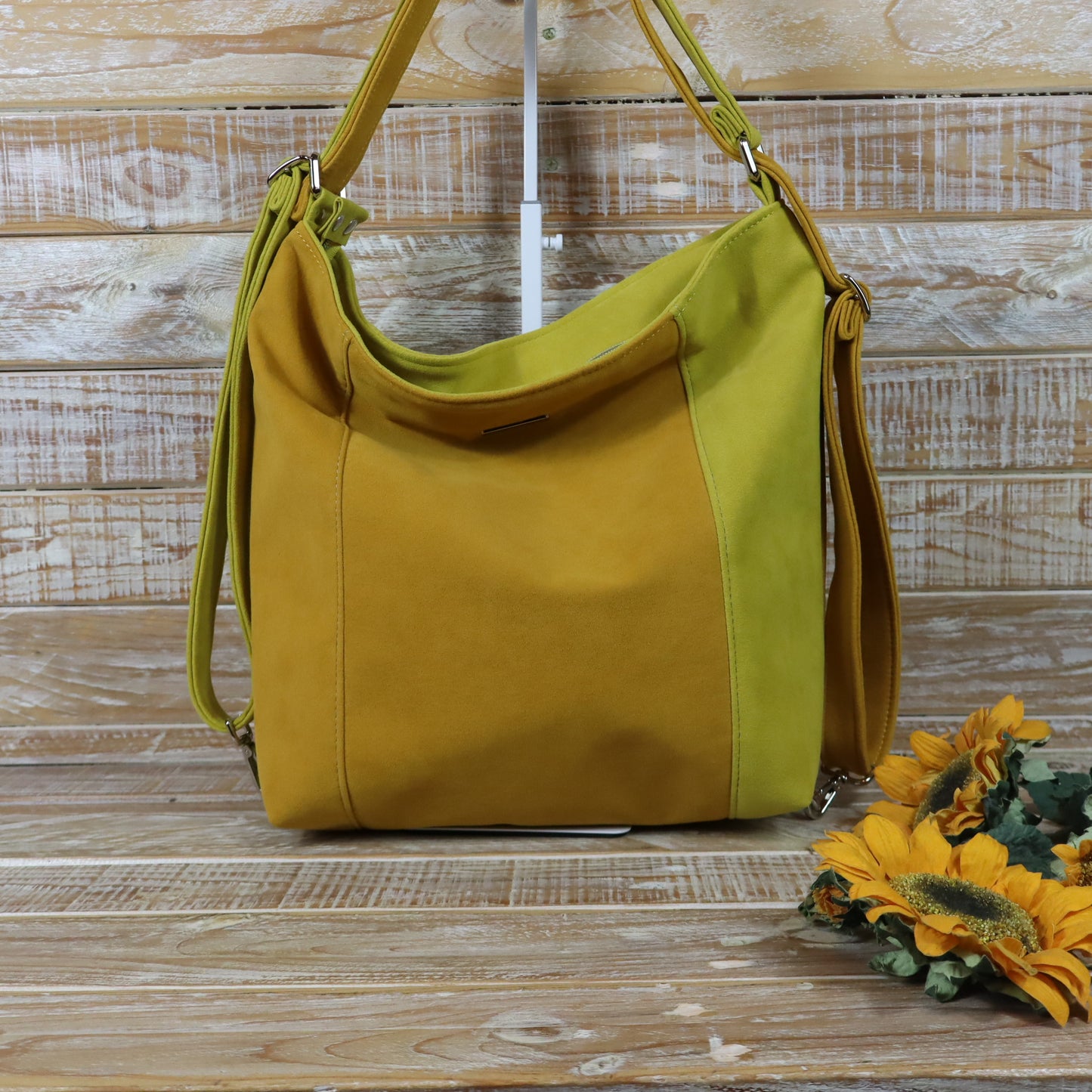 Grün Lila Rucksack Tasche