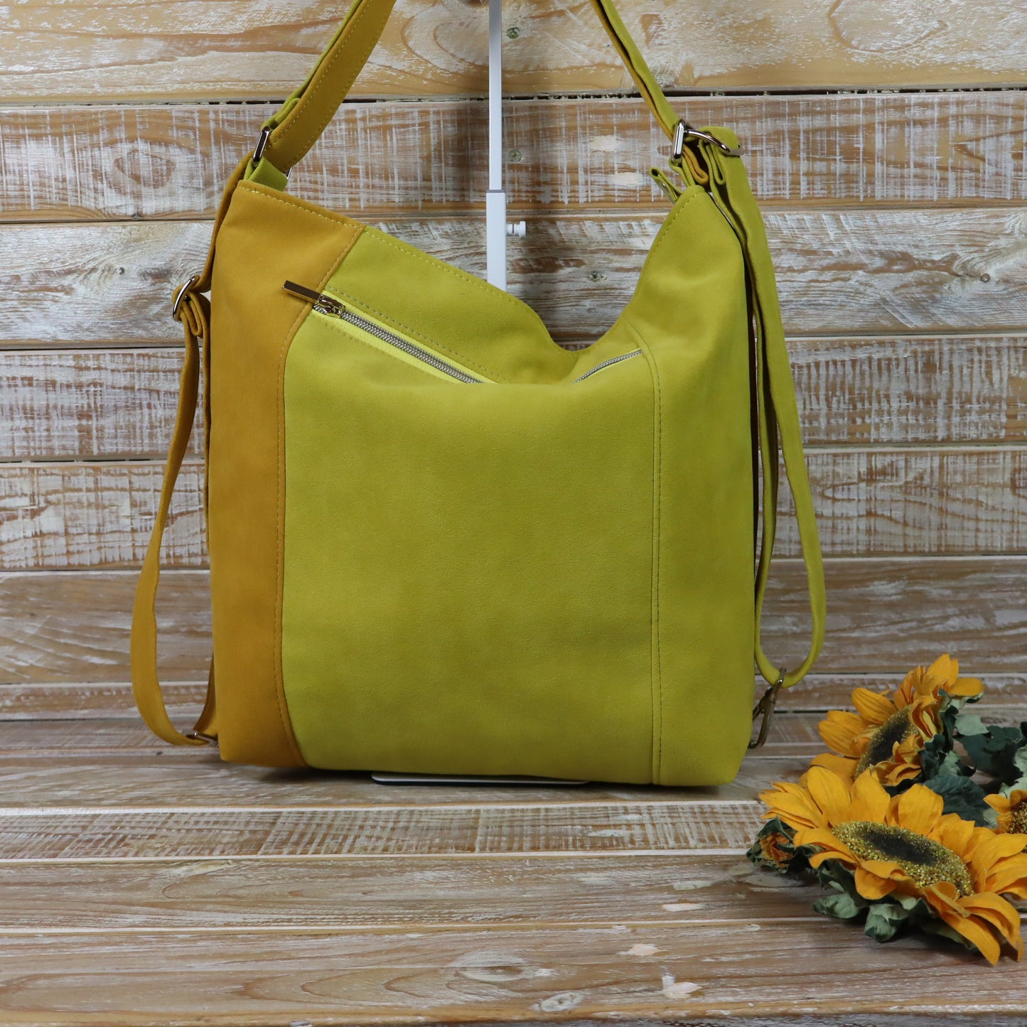 Grün Lila Rucksack Tasche