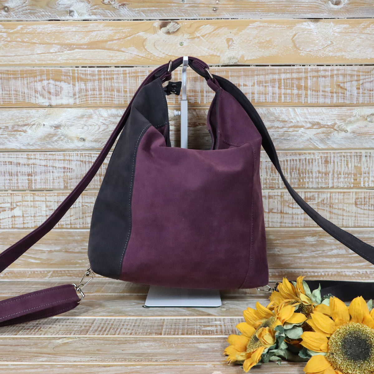 Grün Lila Rucksack Tasche