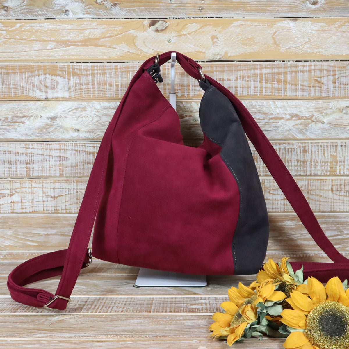 Grün Lila Rucksack Tasche
