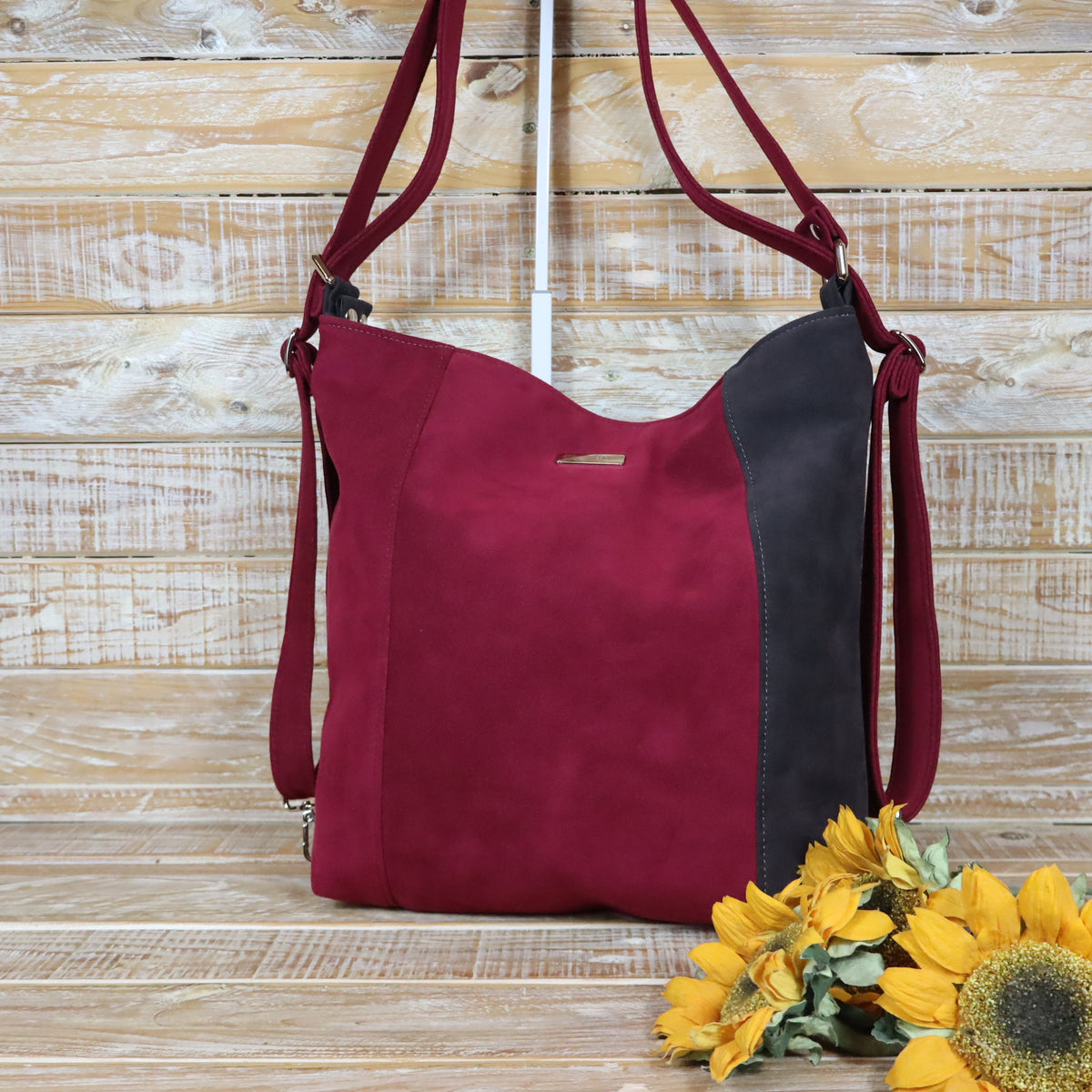 Grün Lila Rucksack Tasche
