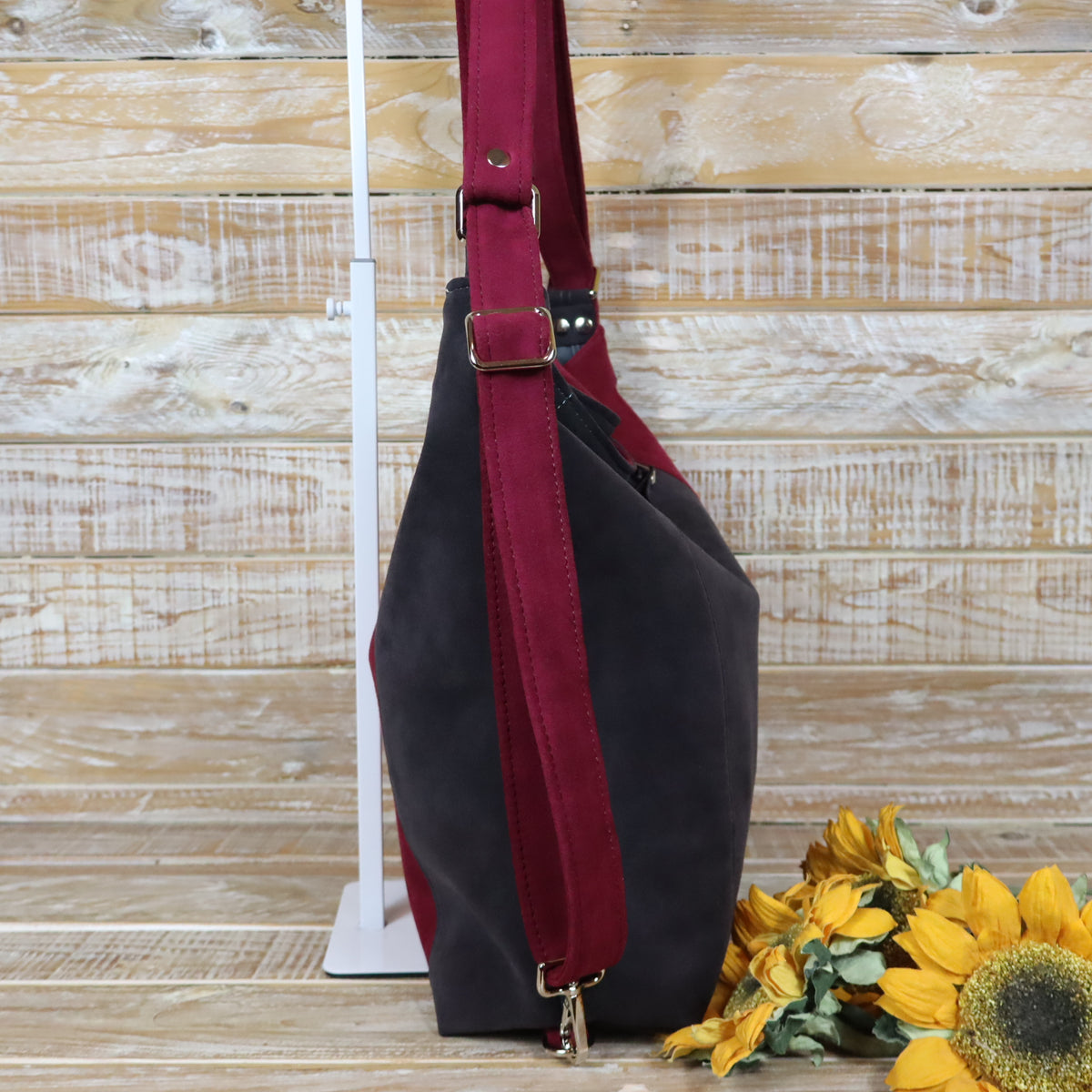 Grün Lila Rucksack Tasche