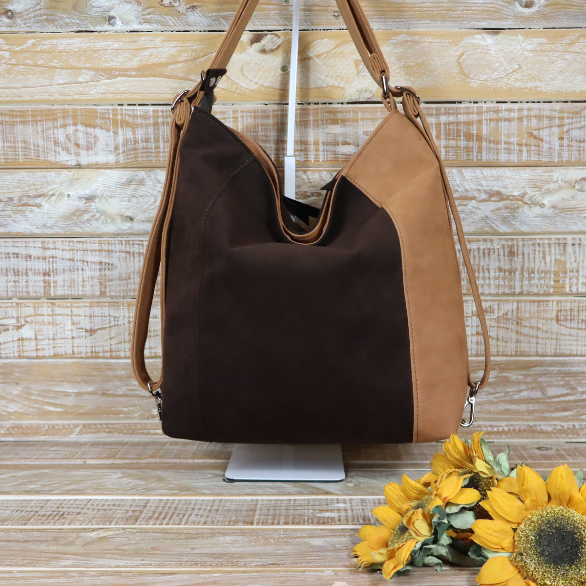 Grün Lila Rucksack Tasche