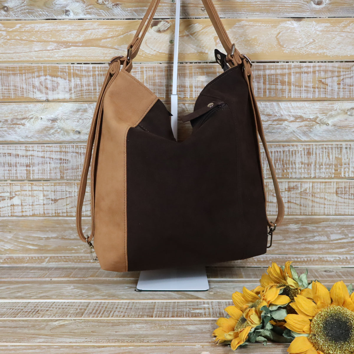 Grün Lila Rucksack Tasche