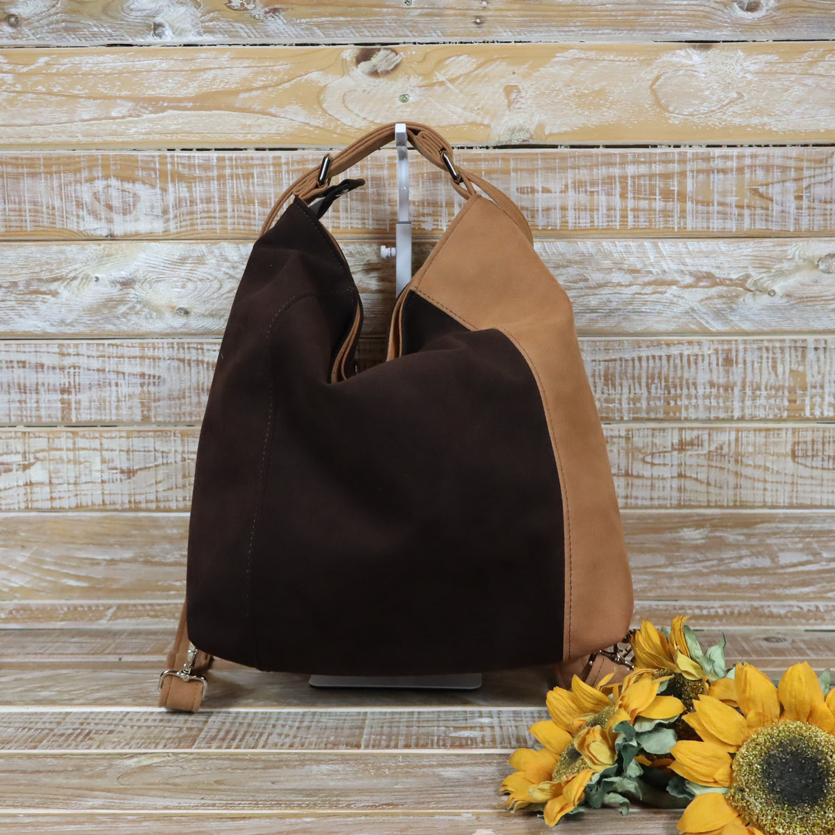 Grün Lila Rucksack Tasche