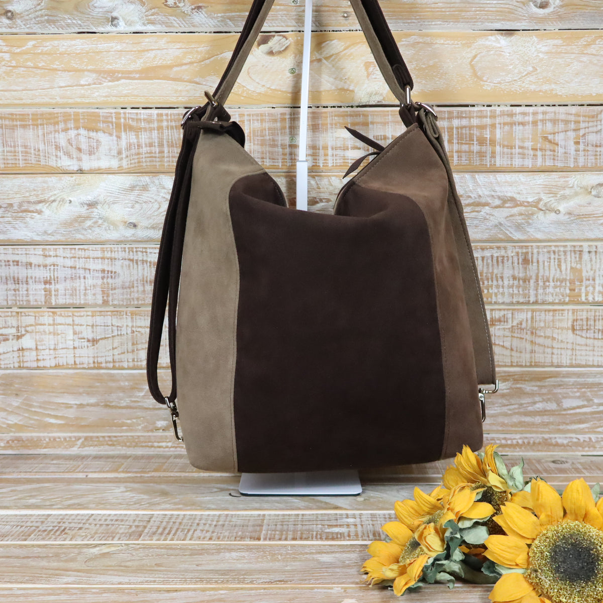 Grün Lila Rucksack Tasche