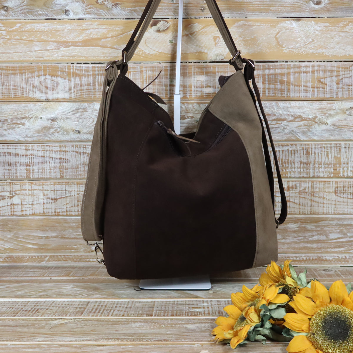 Grün Lila Rucksack Tasche