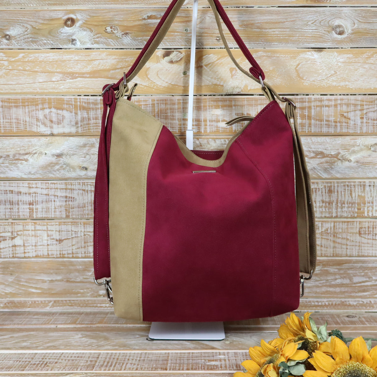 Grün Lila Rucksack Tasche