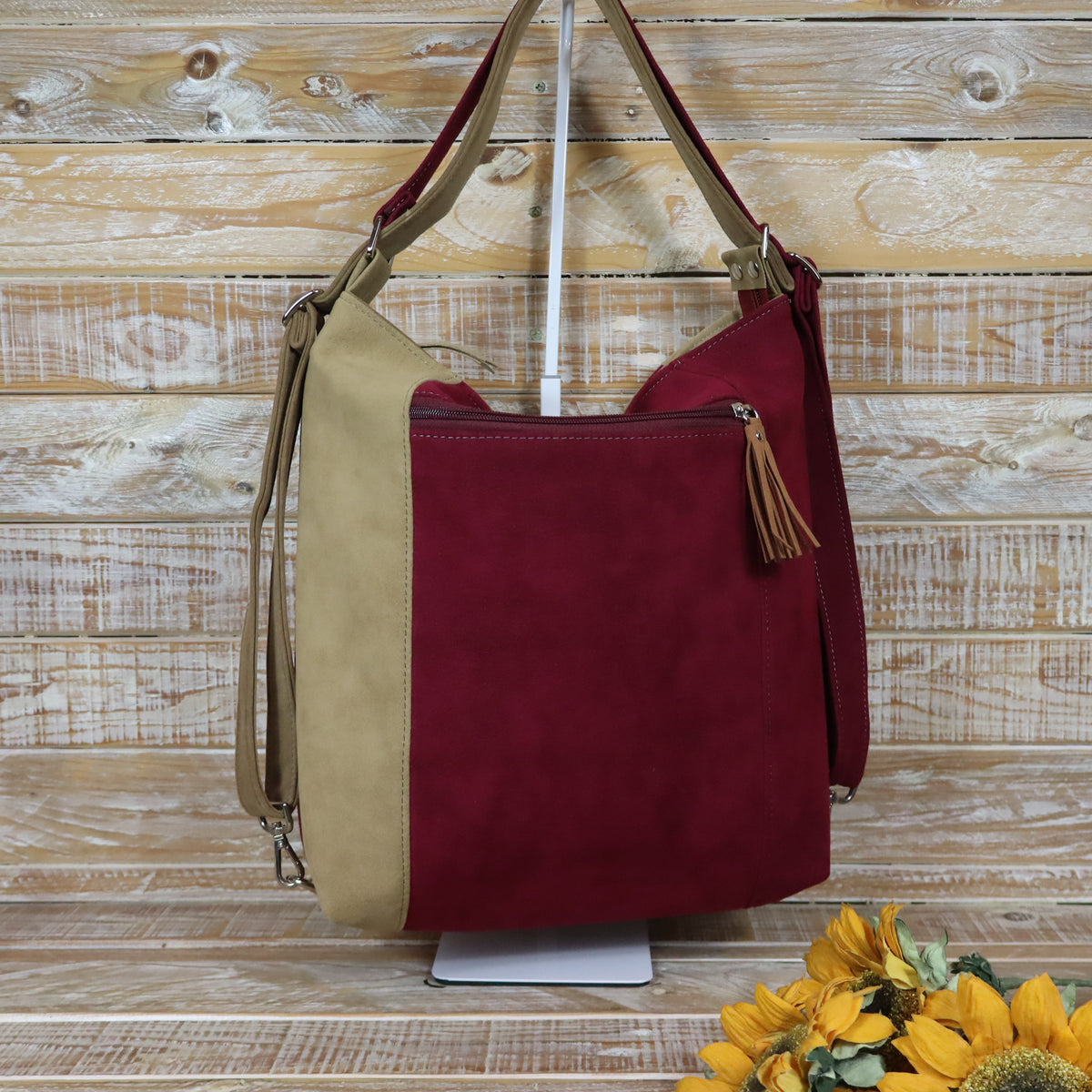 Grün Lila Rucksack Tasche