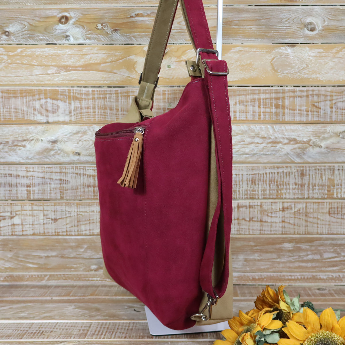 Grün Lila Rucksack Tasche