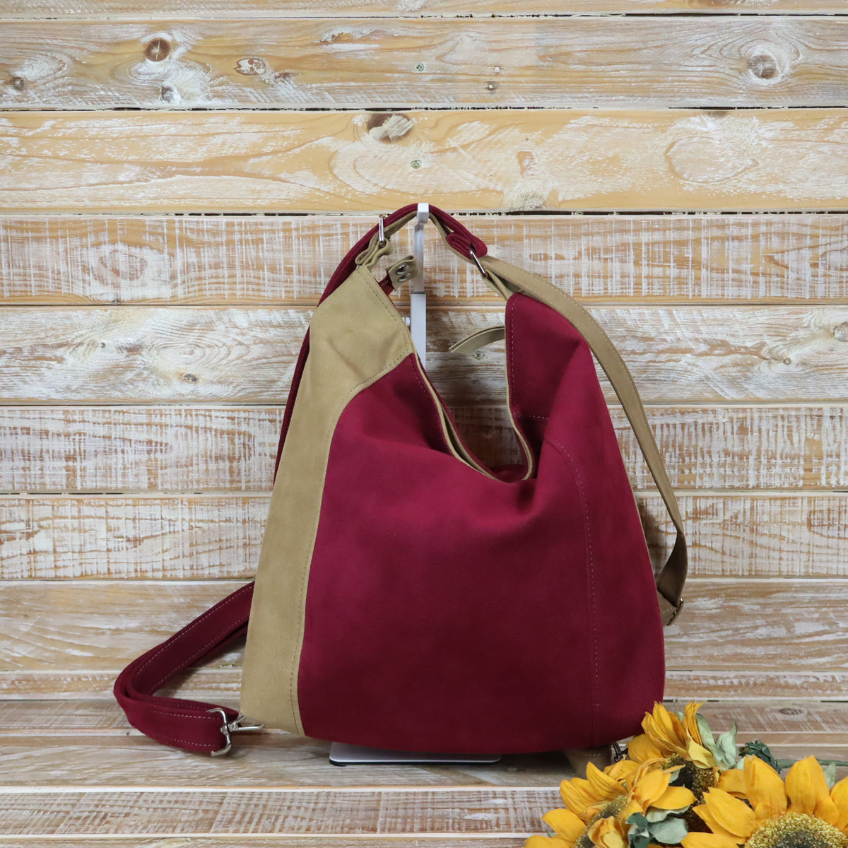 Grün Lila Rucksack Tasche