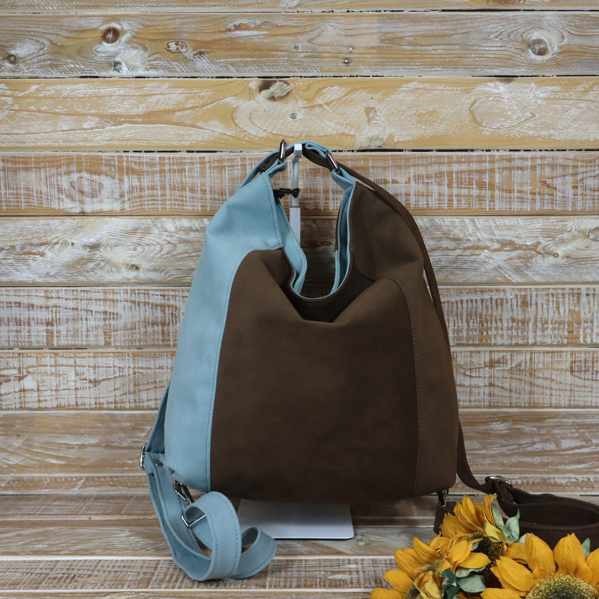 Grün Lila Rucksack Tasche