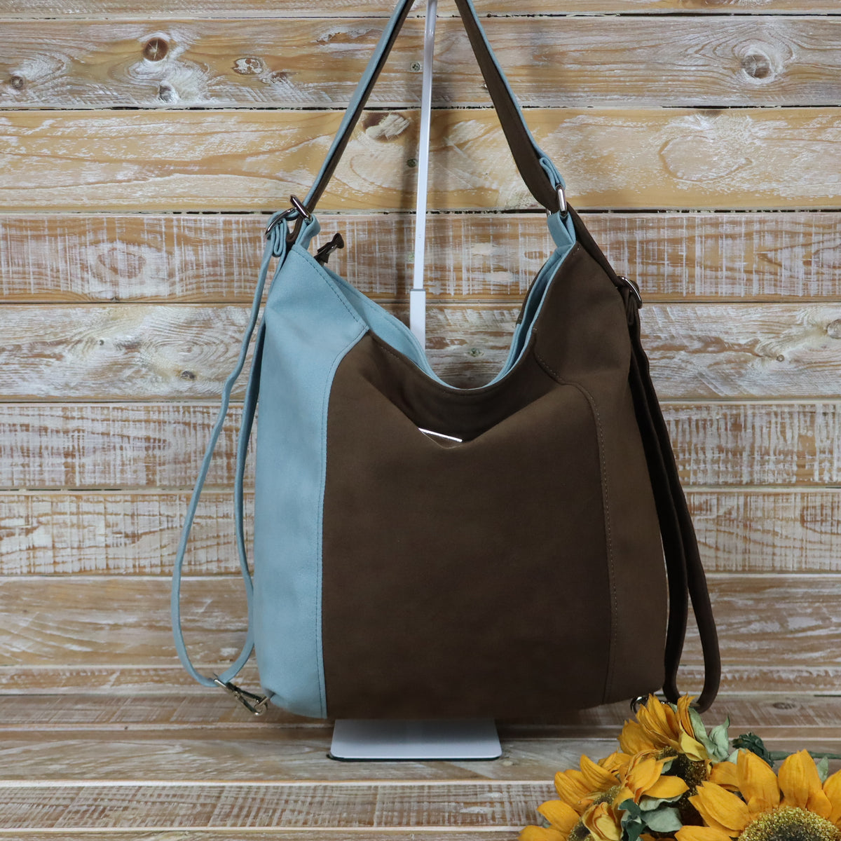 Grün Lila Rucksack Tasche