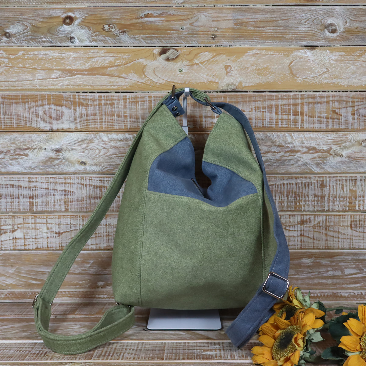 Grün Lila Rucksack Tasche
