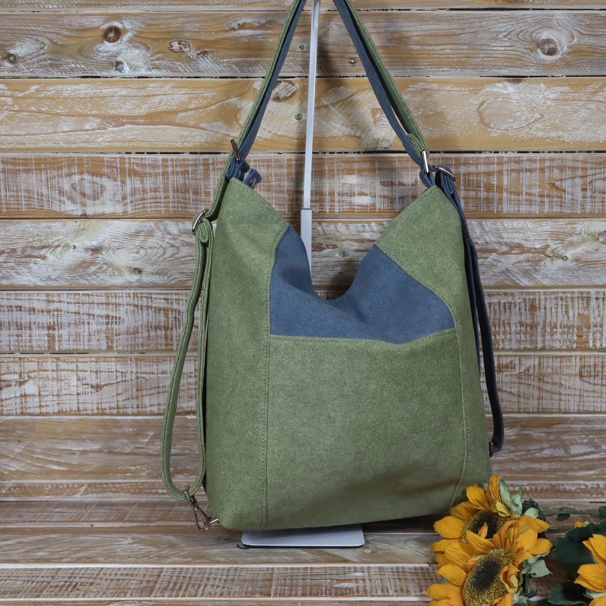 Grün Lila Rucksack Tasche