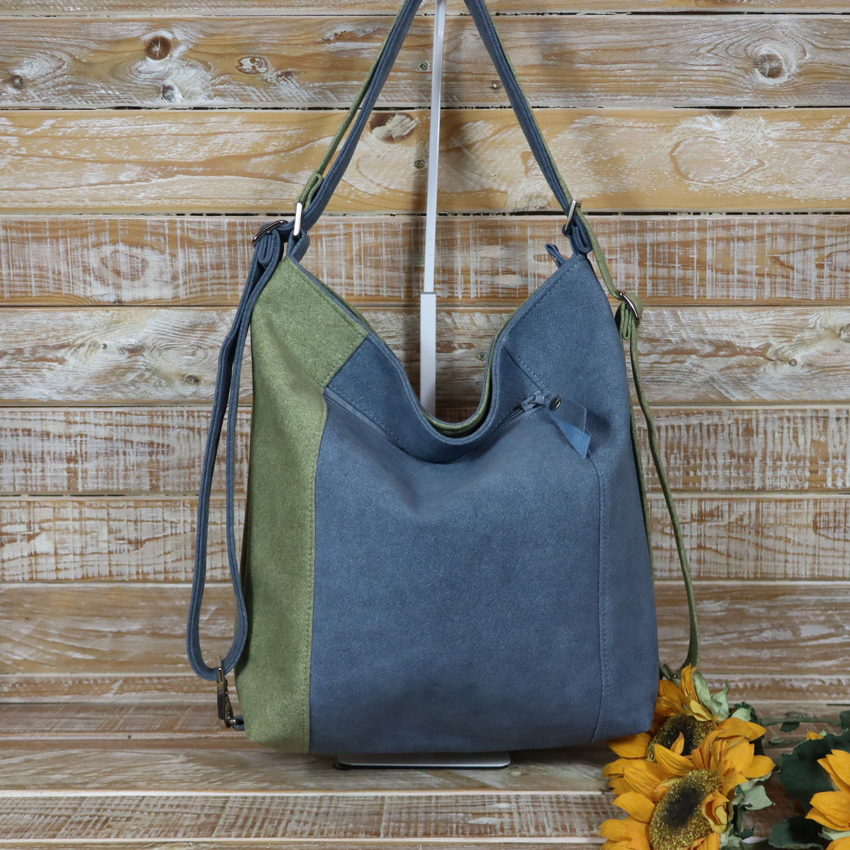 Grün Lila Rucksack Tasche