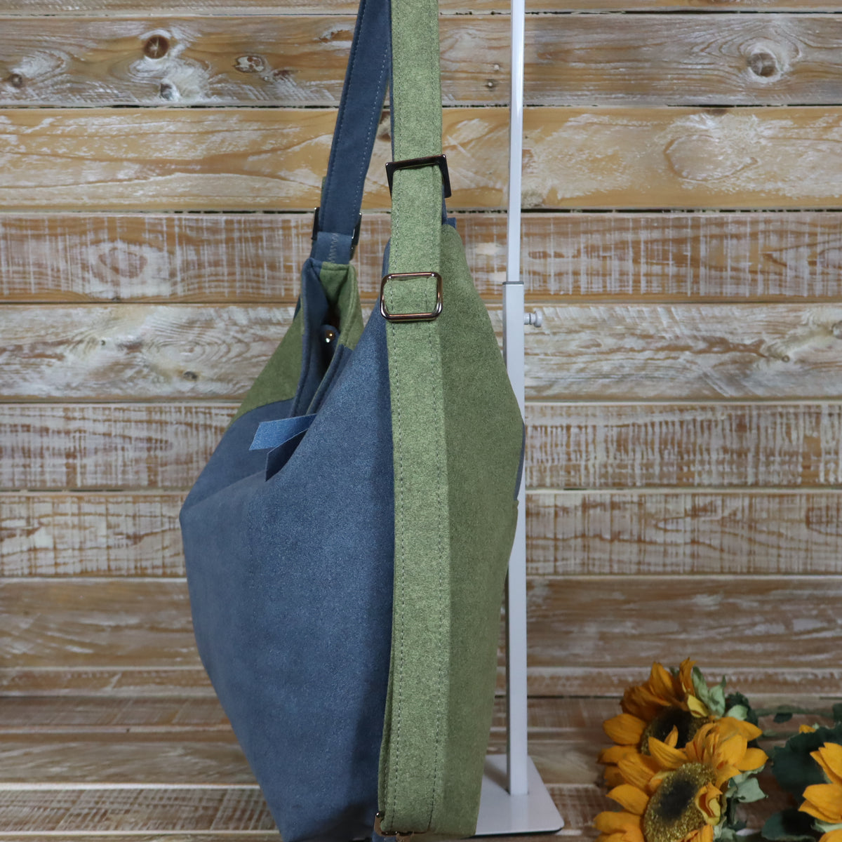 Grün Lila Rucksack Tasche