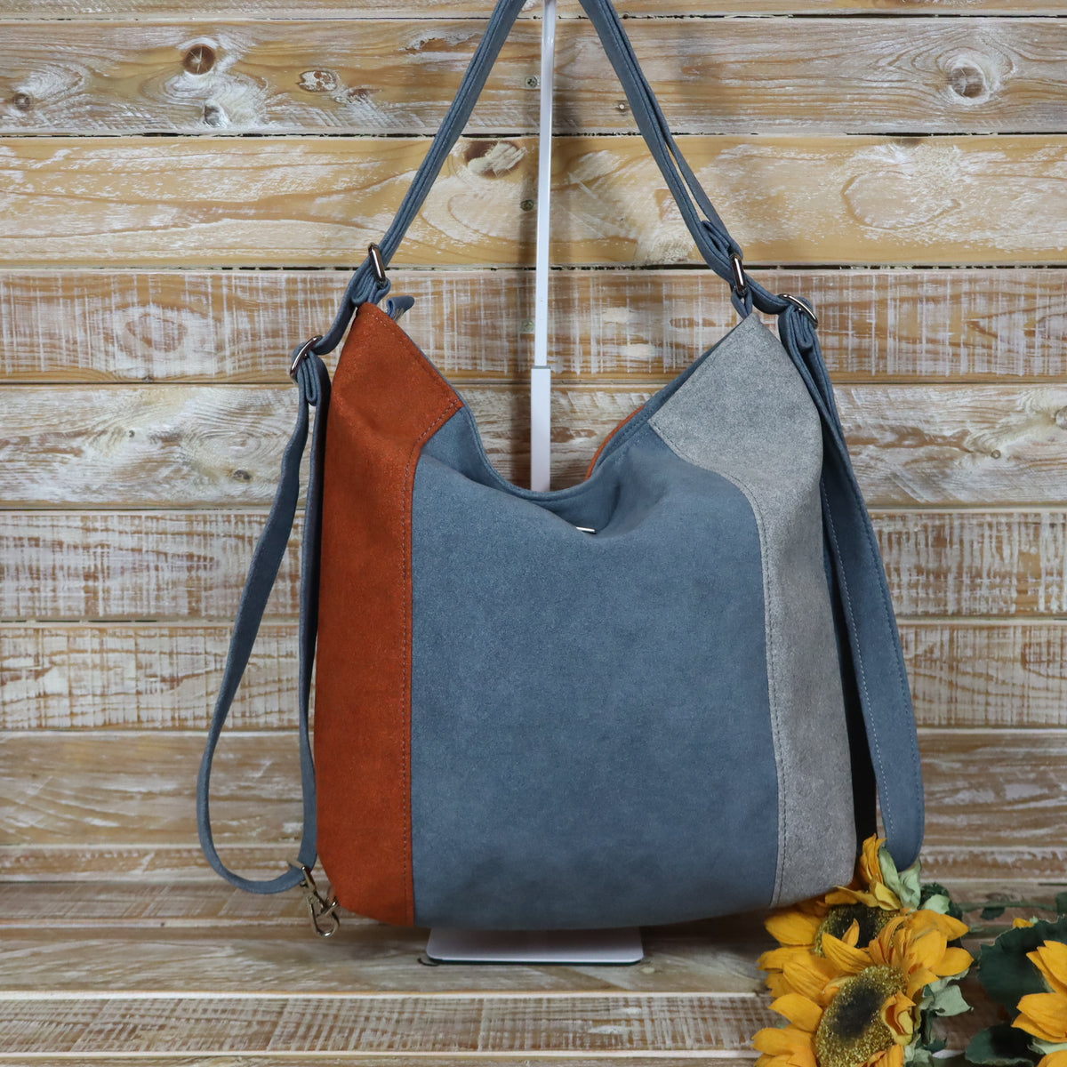 Grün Lila Rucksack Tasche