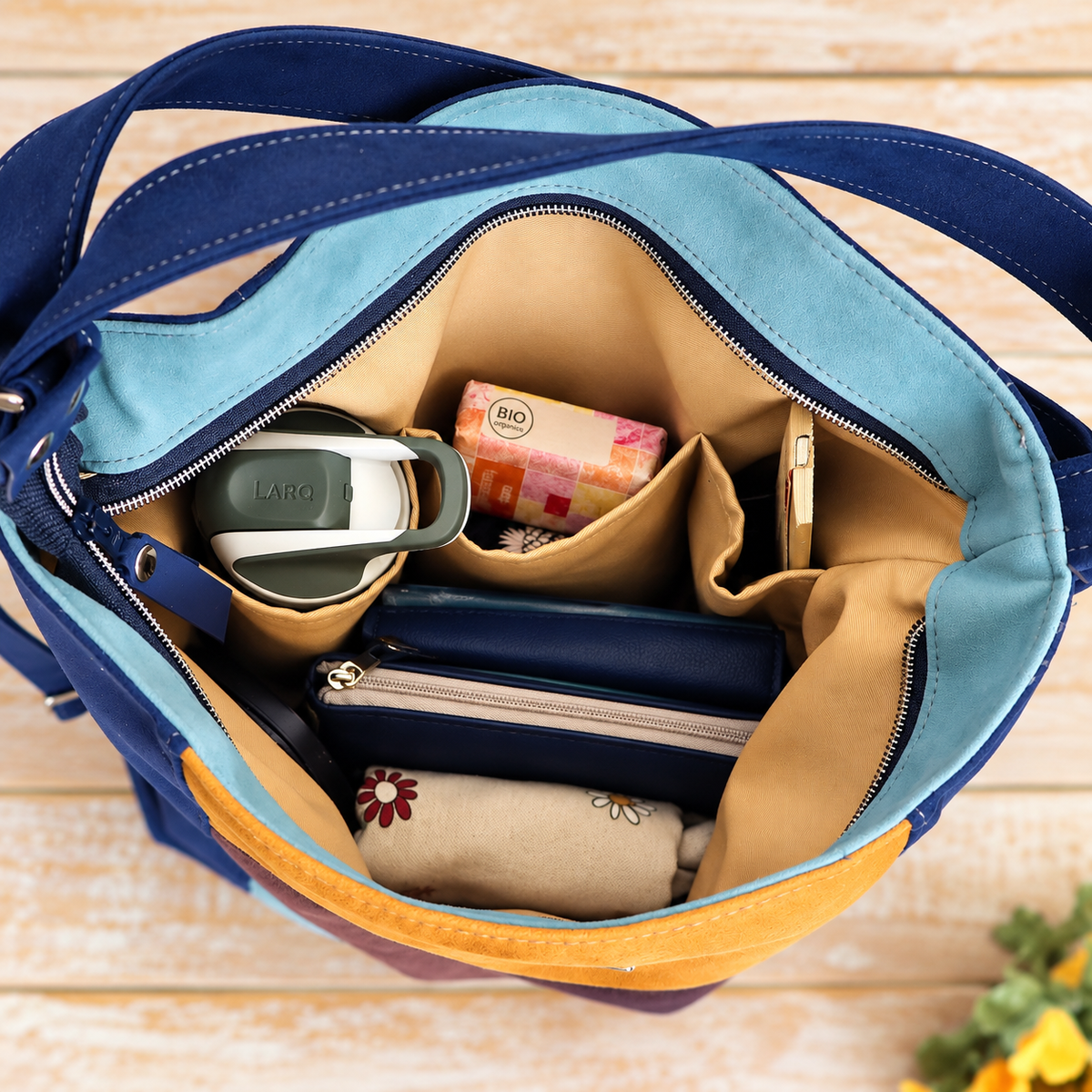 Grün Lila Rucksack Tasche