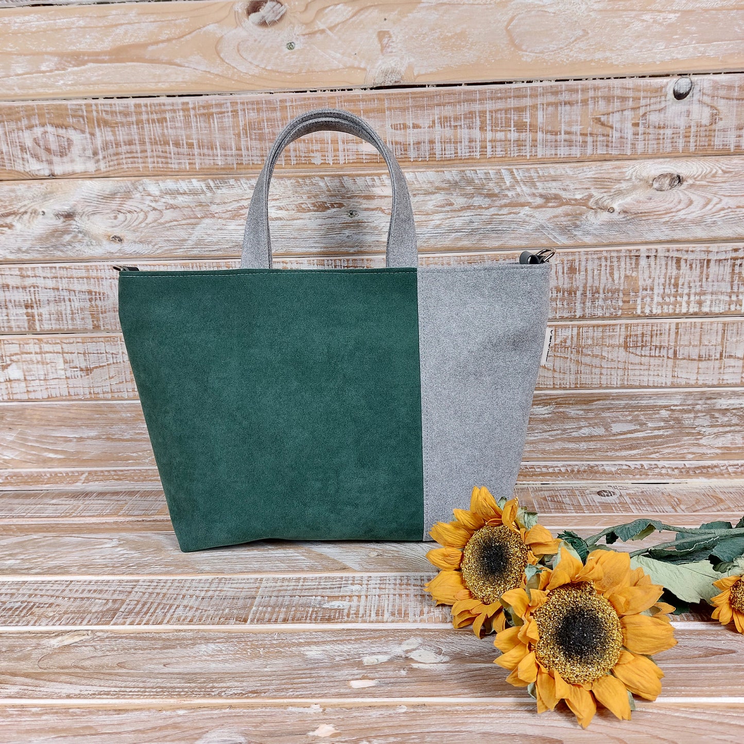 Debora tote bag - grigio verde