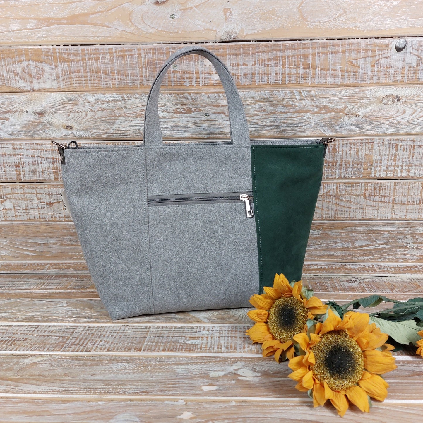 Debora tote bag - grigio verde